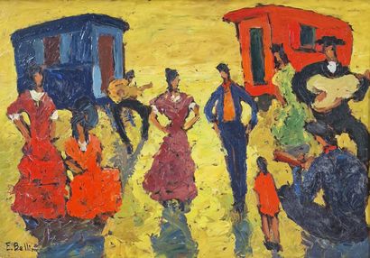 Emmanuel BELLINI (1904-1989)
Gypsies at Saintes...