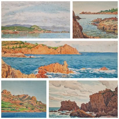 Tony MINARTZ (1873-1944)
Set of FIVE AQUARELLES...