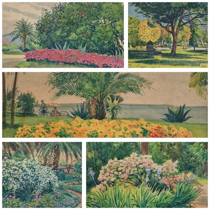 Tony MINARTZ (1873-1944)
Set of FIVE AQUARELLES...