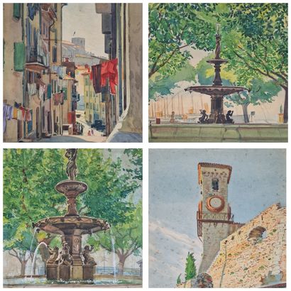 Tony MINARTZ (1873-1944)
Set of FOUR AQUARELLES...