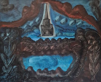 Jules AGARD (1905-1986)
Surrealist landscape,...