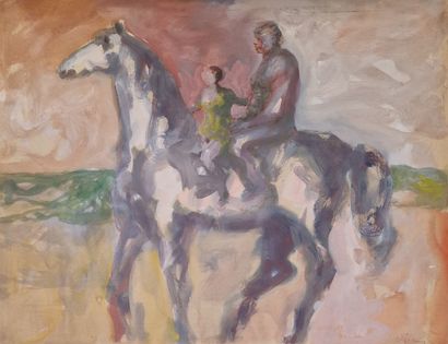 Sylvain VIGNY (1903-1970)
Les Cavaliers 
AQUARELLE...