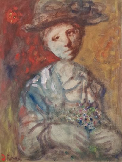 Sylvain VIGNY (1903-1970)
Femme au chapeau
GOUACHE...