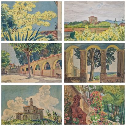 Tony MINARTZ (1873-1944)
Set of SIX AQUARELLES...