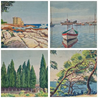 Tony MINARTZ (1873-1944)
Set of FOUR AQUARELLE...