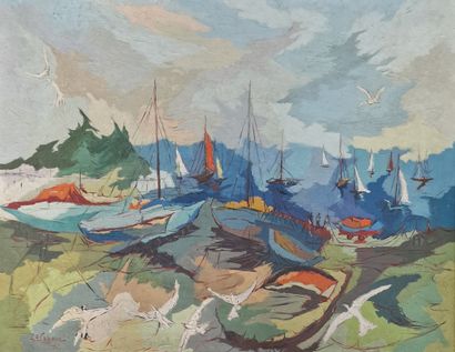 Louis André CABANE 20th Century
Sailboats...
