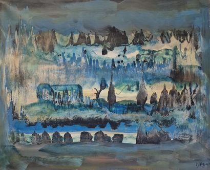 Jules AGARD (1905-1986)
Surrealist landscape,...