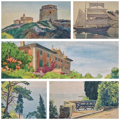 Tony MINARTZ (1873-1944)
Set of FIVE AQUARELLES...