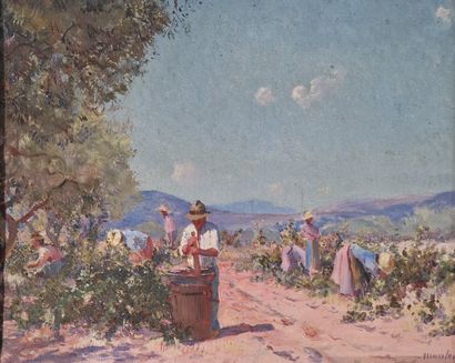 Frédéric MONTENARD (1849-1926)
Scène de vendanges...
