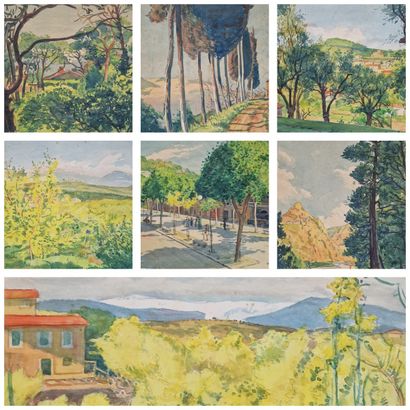Tony MINARTZ (1873-1944)
Set of SEVEN AQUARELLES...