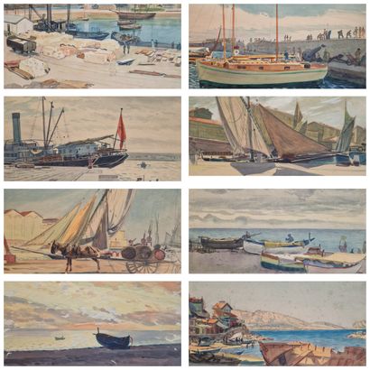 Tony MINARTZ (1873-1944)
Set of SEVEN AQUARELLES...