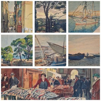 Tony MINARTZ (1873-1944)
Set of SEVEN AQUARELLES...
