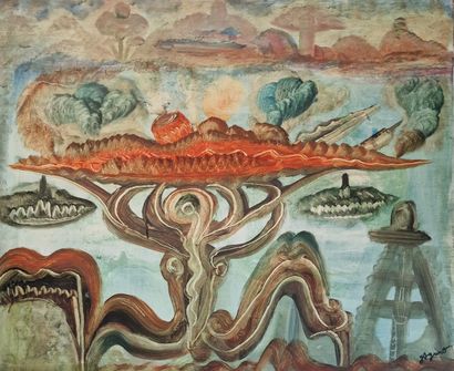 Jules AGARD (1905-1986)
Surrealist composition,...