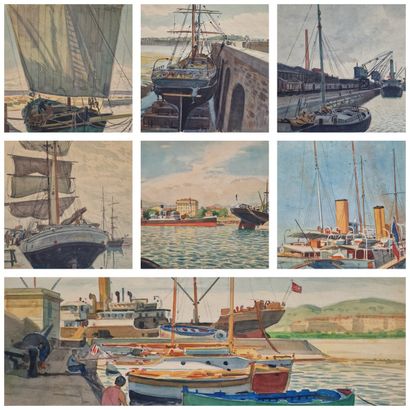 Tony MINARTZ (1873-1944)
Set of SEVEN AQUARELLES...