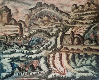 Jules AGARD (1905-1986)
Surrealist landscape,...
