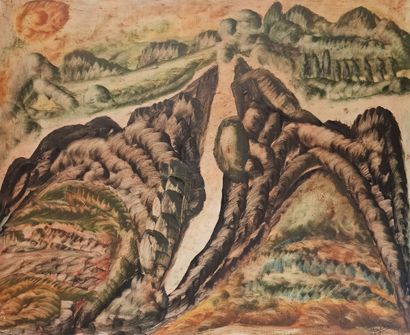 Jules AGARD (1905-1986)
Surrealist landscape,...