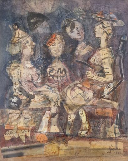 Eugène FIDLER (1910-1990) 
Conversation and...