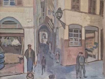 Nelly PATE (XXème Siècle)
Ruelle animée à...