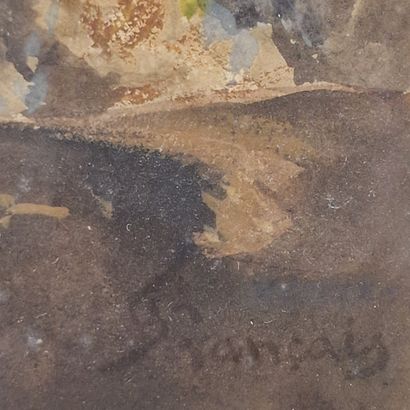 Louis FRANÇAIS (1814-1897) 
Oratory
AQUARELLE
Signed...