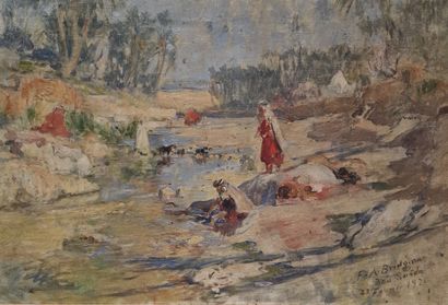 Frederic Arthur BRIDGMAN (1847-1928)
Washerwomen...