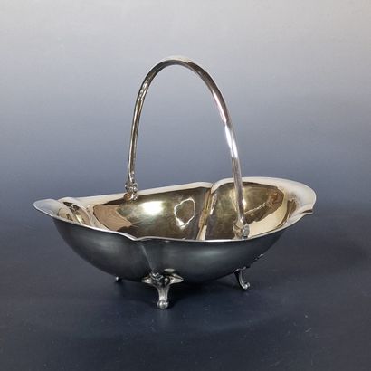 OVAL BASKET BIN with rim and pinched ribs...