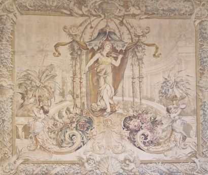 5 TOILES PEINTES CIRCA 1910 
- 2 PORTIERES...