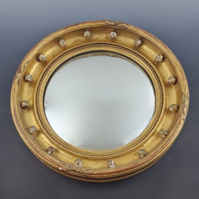 BOMBE MIRROR - England Circa 1900 with wood...