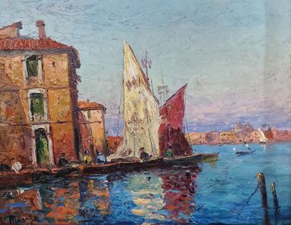 Vincent MANAGO (1880-1936)
Voiliers à Venise...