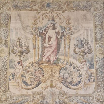 5 TOILES PEINTES CIRCA 1910 
- 2 PORTIERES...