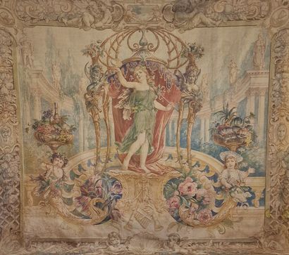 5 TOILES PEINTES CIRCA 1910 
- 2 PORTIERES...