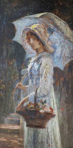 Joseph FAUST (1868-1934)
Woman with parasol...