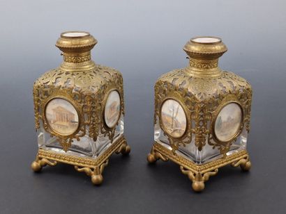 PAIR OF PERFUM FLACONS Louis Philippe period...
