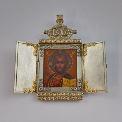 FABERGE - ICONE pendant in silver and vermeil...
