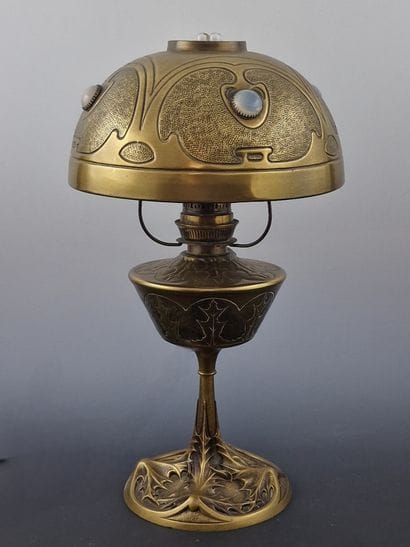Georges LELEU (1883-1961) - LAMPE A HUILE...