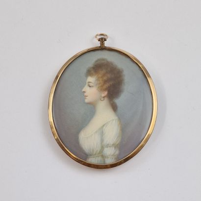 NAPOLEON III ERA FRENCH SCHOOL - OVAL MINIATURE...