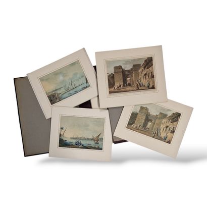 ENSEMBLE DE CINQ GRAVURES POLYCHROMES d'après...