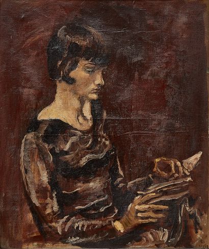 Per KROGH (1889-1965)
Femme à l'ouvrage 
HUILE...