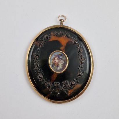 NAPOLEON III ERA FRENCH SCHOOL - OVAL MINIATURE...