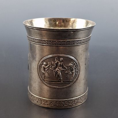 RUSSIA - Silver TIMBALE decorated with mythological...