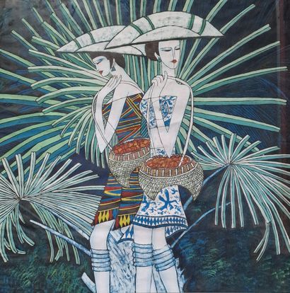 TING SHAO KUANG (Born 1939) 
Two carriers...