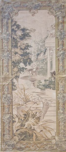 5 TOILES PEINTES CIRCA 1910 
- 2 PORTIERES...