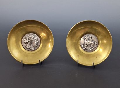 LALAOUNIS - TWO ROUND ASHTRAYS Circa 1970...