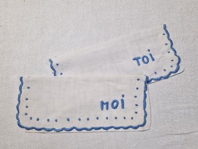 2 ETUIS A SERVIETTE DE TABLE en lin blanc...