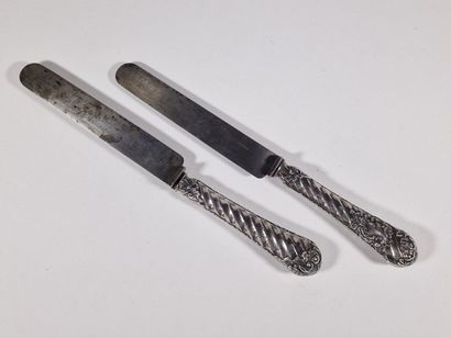 SET OF 12 TABLE KNIVES in Minerva 950 Millièmes...