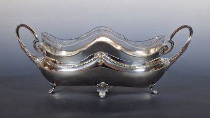 JARDINIERE DE TABLE de forme navette mouvementée...