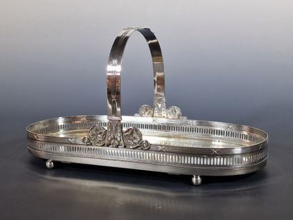 LITTLE FRENAIS silvered metal basket-handled...