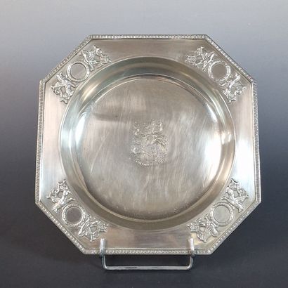 PETIT PLAT CREUX OCTOGONAL en argent 800...