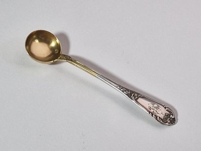 A MOUTARDE SPOON in silver and vermeil Minerve...