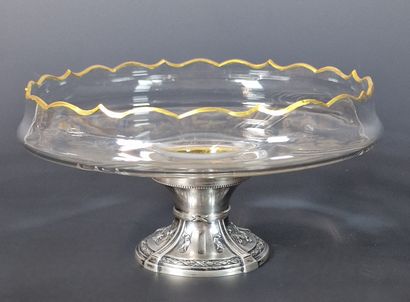COUPE RONDE à bord festonné en cristal blanc...