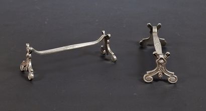 CHRISTOFLE - SET OF 12 SILVERED METAL HOLDERS...